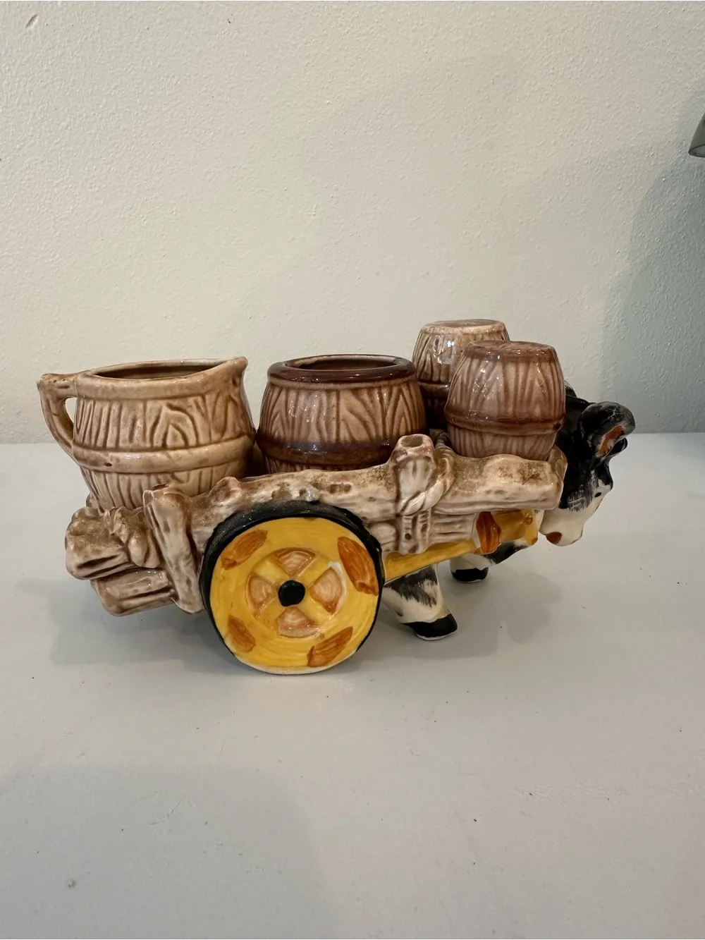 Vintage Victoria Donkey Cart Salt Pepper Cream Sugar Set